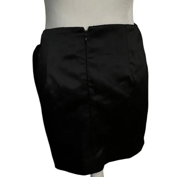 Another Mode Women’s Asymmetrical Mini Skirt Long Side Drape Black Size M NWT - Picture 5 of 13
